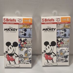 Disney Mickey and Friends Colorful Briefs Set Brand New 2 Sets Of 5 Total 10.
